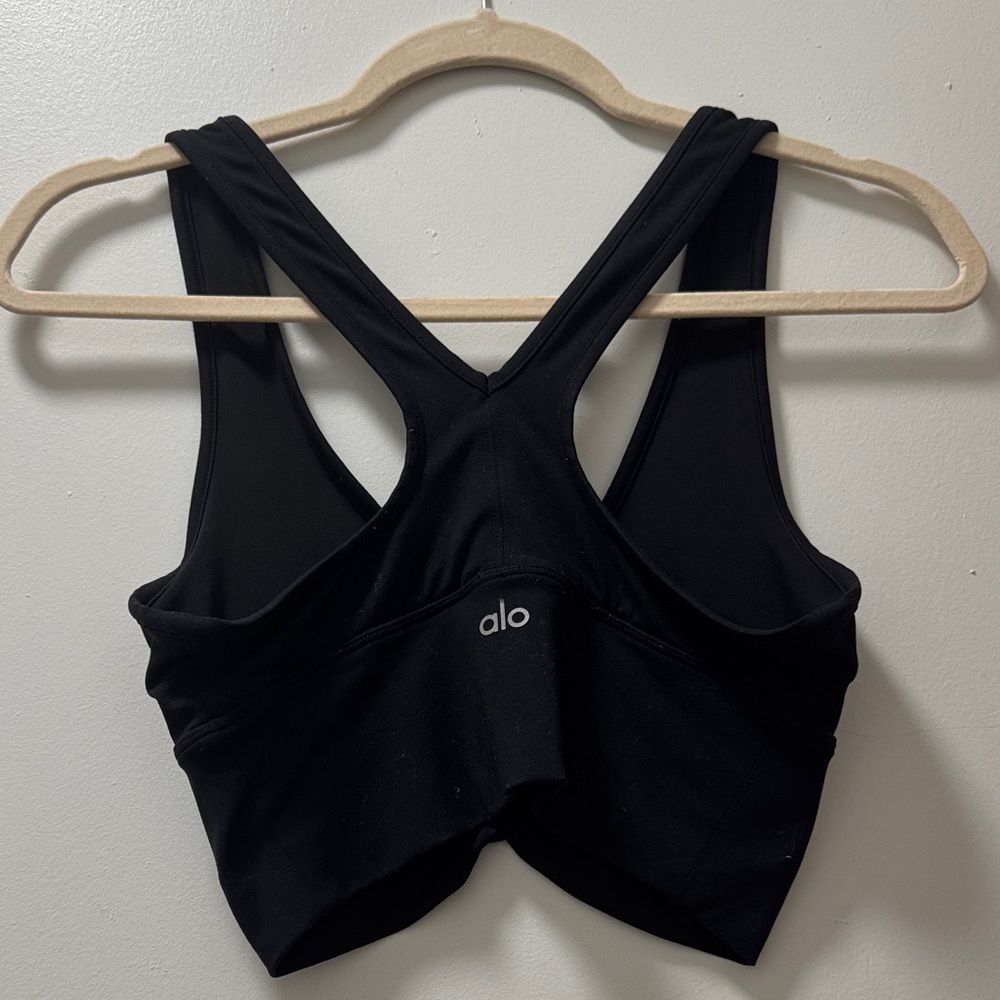 Alo Black V-Neck yoga top